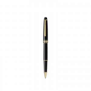 Montblanc caneta rollerball revestida a ouro meisterstuck 132457